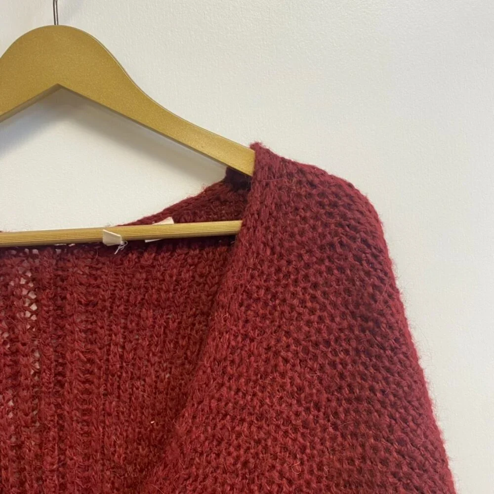 Anthropologie Moth V Neck Alpaca Wool Blend Knit Sweater